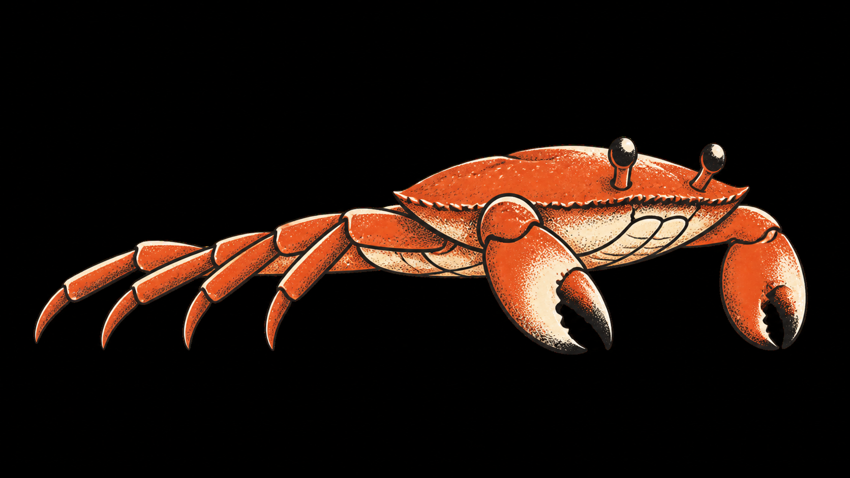 Illustrated crab demonstrating a push-up